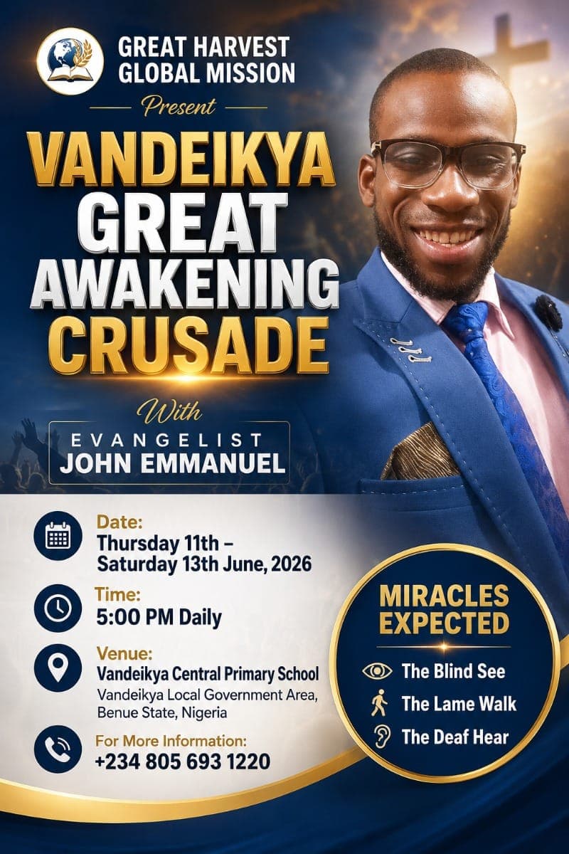 JUNE 2026 BENUE STATES CRUSADE NIGERIA 