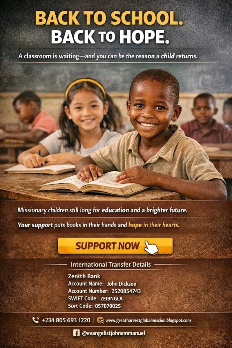 
SUPPORT NOW
International Transfer Details
Zenith Bank
Account Name: John Dickson
Account Number: 2520854743
SWIFT Code: ZEIBNGLA
Sort Code: 057070025

